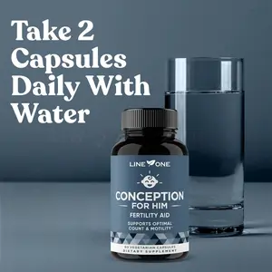 LINE ONE Conception For Him – Fertility   Supplements for Men, Male Fertility Booster & Prenatal – Optimal Sperm Count, Motility Strength – Ashwagandha, Folate Folic Acid,Magnesium & Zinc – 60 Veg Soft Capsules