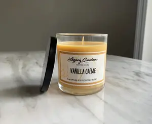 Vanilla Creme Scented Candle, Basic Wax Scented Candle for Home Decor