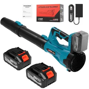 Cordless Leaf Blower 20V Max, 580CFM 160MPH, No Gas/Wire Limit, 2 Batteries for Yard Patio Cleaning