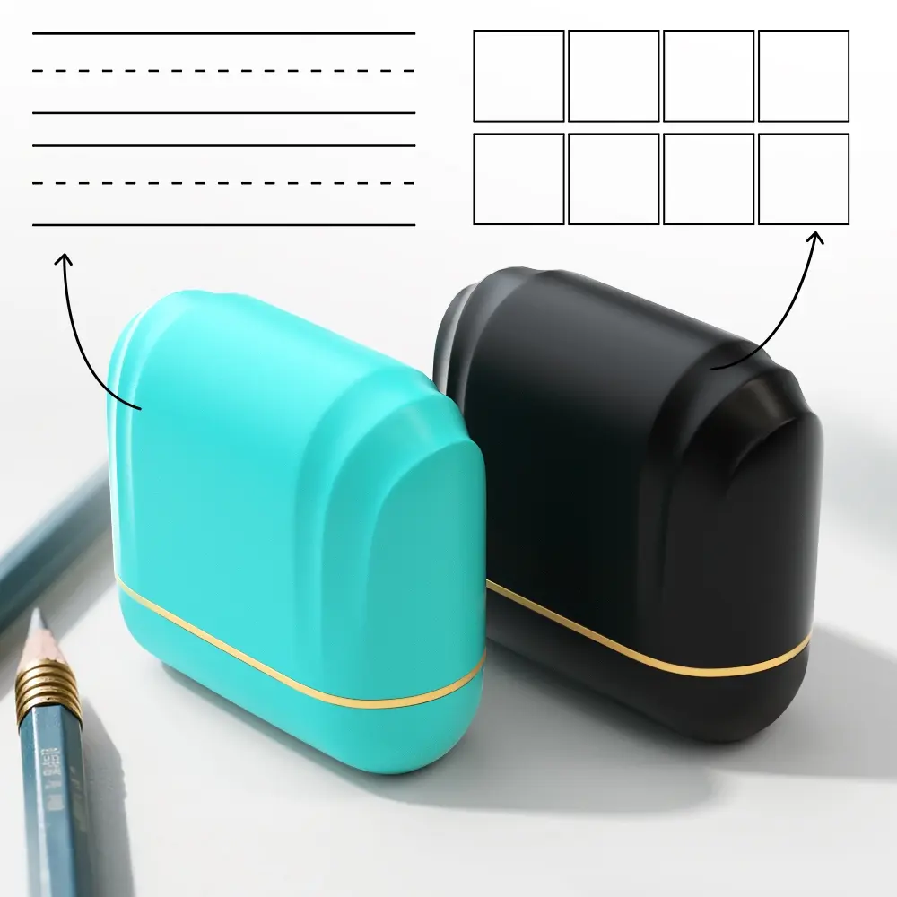 Rolling Stamp Grid Pattern Three-Line Design, Custom Book Stamp, Durable Rubber Seal for Artistic Projects & Personalized Gifts, Perfect for Craft Enthusiasts