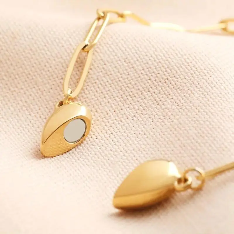 Heart Shape Pendant Magnetic Necklace for Women Dainty Fashion Layer Stacking Initials Chocker Necklace Hypoallergenic & Durable Necklaces for Women Fashion Jewelry Love Party Valentine's Day Gift