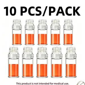 10-Pack Reusable 20-Pin 0.25mm Microneedles, Portable Microneedling Beauty Appliance for Serum Infusion, At-Home Skincare Tool for Microdermabrasion Exfoliation (Facial Care Equipment)