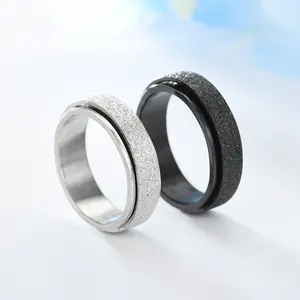 Stainless Steel Spinning Rings for Men and Women, Anti-Anxiety Rings, Suitable for Men, Women, Teens Stress Relief Ring