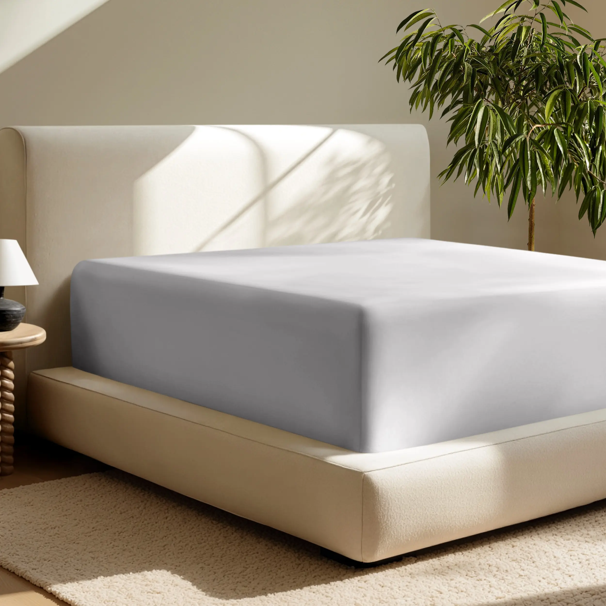 Bare Home Ultra-Soft 24-in Deep Pocket Fitted Mattress Sheet - Microfiber, Hypoallergenic, Anti-Allergy, Allergy-Friendly, Elasticized, Wrinkle Resistant, Machine Washable, Fitted Mattress Sheets