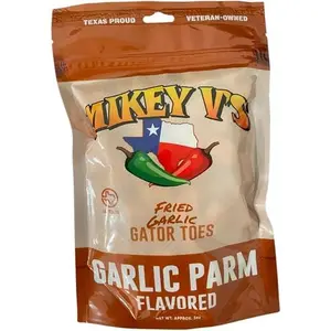 Mikey V’s Garlic Parmesan Gator Toes - Deep-Fried Savory Crispy Snacks, Cheesy Bites, 3 oz Bag