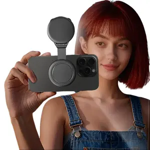 Magnetic Selfie Light Compatible with MagSafe iPhone, Plastic Folding Small LED Phone Fill Ring Lighting for Recording Makeup Video Conference,D13