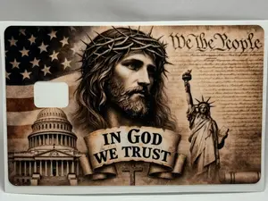 In God We Trust Patriotic Credit Card Skin – American Faith Waterproof Debit Card Wrap, Debit Card Artwork
