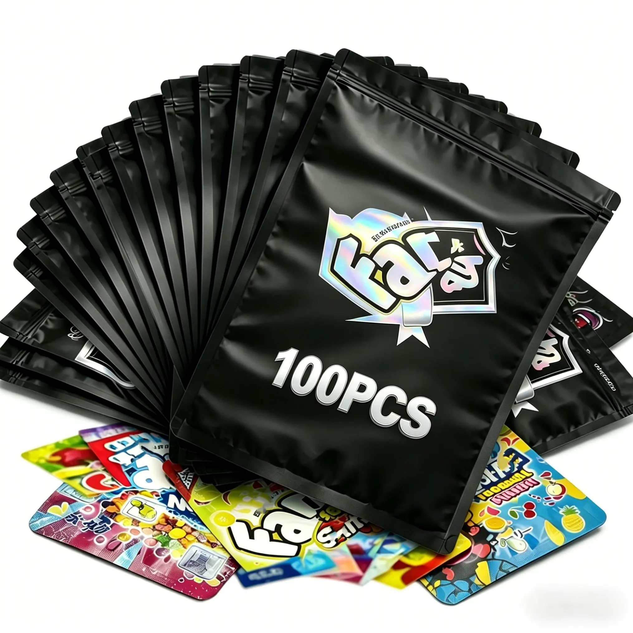 100 Pack 4"x5" Decorative Organizers – 10 Unique Designs, Perfect for Parties, Banquets, Christmas, Mother's Day, Halloween, and Father's Day – Assorted Patterns Bundle Ideal for Home, Travel, and Craft Storage High-Gloss Resealable Zipper Bags