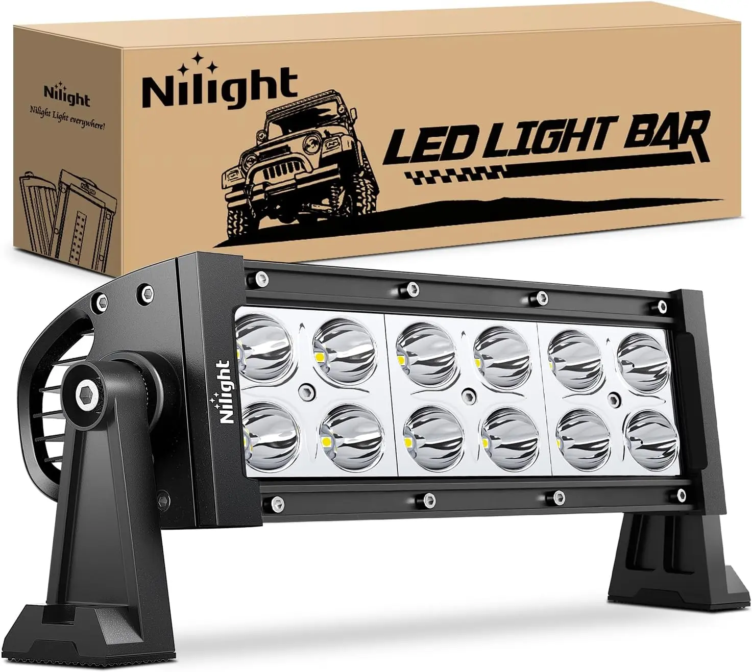 Nilight 36W LED Light Bar Spot LED Lights Led Bar Driving Fog Lights Jeep Off Road Lights, Led Work Light, Off-Road Compatible Truck Lightbar
