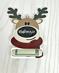 Custom Reindeer Money Holder Ornament – Personalized Christmas Cash Gift for Kids