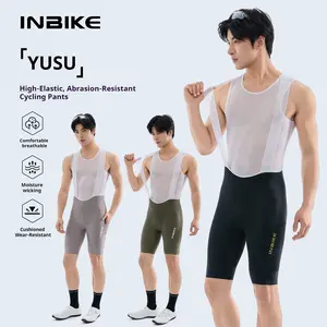 INBIKE Men's Cycling Bib Shorts with 3D Padded High Density 120kg/m³ Professional Road Bike Shorts Breathable Slim Fit Bicycle Gear with Side Pockets