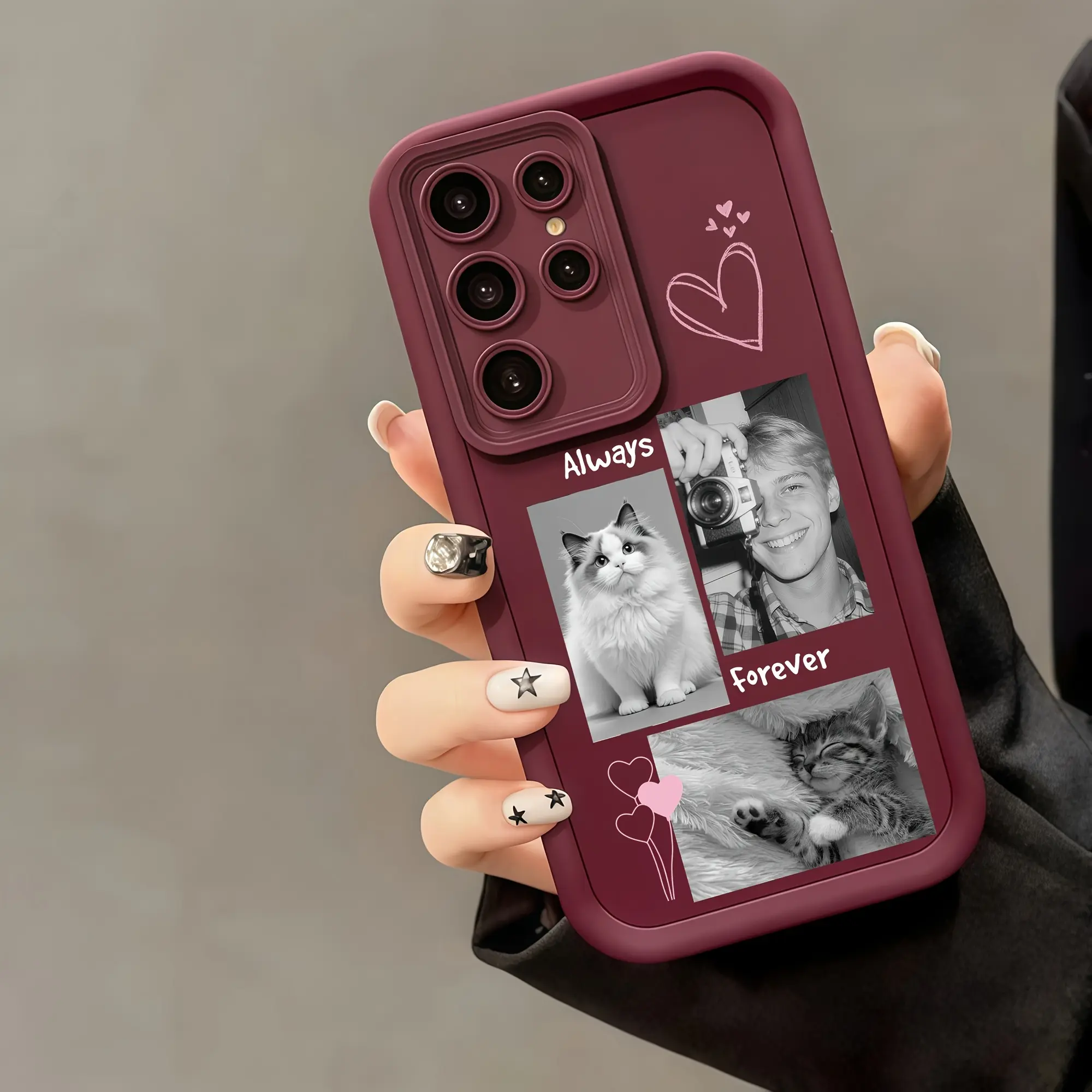 Personalized Black & White Custom Print Multi-Model Phone Case - Shockproof Soft TPU Full Cover Accessories for Samsung Galaxy S21-S26, A13-A17, A33-A36, A52-A54, Note Ultra Plus FE 5G Devices, Galaxy A52