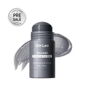 Dr.Leo Charcoal Clay Mask Stick - 45g, No Mess & No Dirty Fingers, Deep Pore Cleansing, Blackhead Removal, Oil Control, Detox, Hydrating, Gentle for Sensitive Skin #Summervibes,summerwins