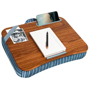 LapGear Designer Lap Desk - Foldable, Portable Writing Desk with Phone Holder, Microbead Cushion, Fits Up to 15.6" Laptops for Remote Work, Learning, Foldable Desk