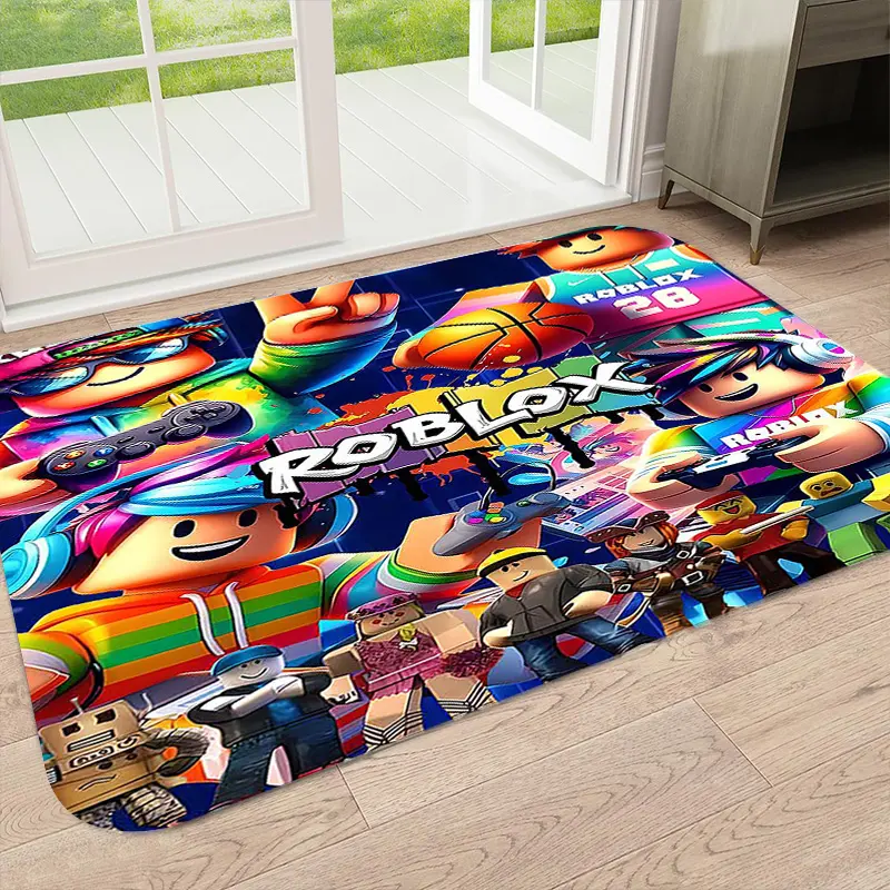 Roblox Theme Rug Promotion, Game Rug, Home Decor Rug, Polyester Rug, High-End Printed Durable Door Mat, Living Room Decorative Rug, Home Decorative Rugs, Suitable for Bedroom, Bathroom, Kitchen, Laundry Room, Study