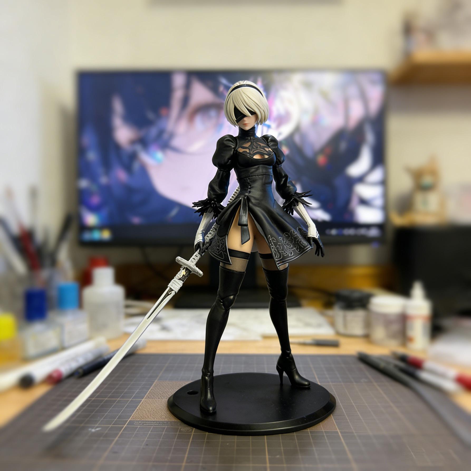 2026 New Nier Automata 2B Action Figure 28cm PVC Anime Model Yorha Type 2B Collectible Figure with Box TikTok Trending Waifu Anime Toy Desk Display Ornament Gift for Fans Collectors