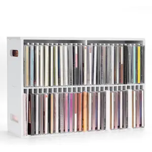 52 Slots CD Storage Holder, Wall-Mounted CD Display Stand Jewel Cases Organizer Rack, Stackable Disc Case Holder for Theatre Room