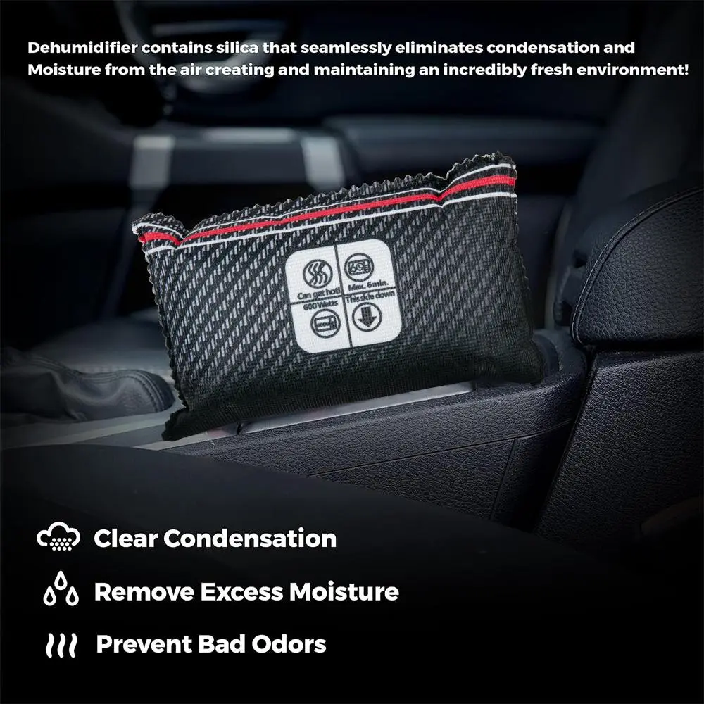 Car Dehumidifier Bag 400g, Absorbs Windshield and Car Interior Moisture, Leak-Proof Reusable Dehumidifier, Dashboard Dehumidifier, Environment