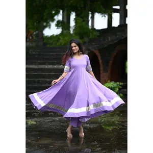 Lilac Anarkali Set