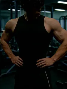 Men's Fitness Sports Vest, Tight Fit Quick-Dry Breathable Sleeveless Short Sleeve, Summer Running Volleyball Football Outdoor Sport