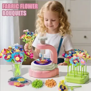 Fabric Flower Bouquets DIY Handmade Craft Kit for Girls Ages 3-9 - Build Your Own Flower Market Toy, Preschool Educational Activity, Arts & Crafts Birthday Gift for Toddlers & Kids learn