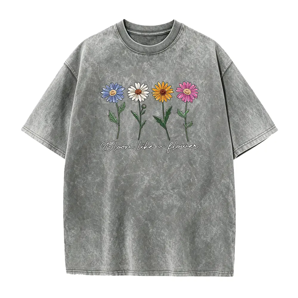 Women's Fitted Graphic T-Shirt - All Seasons Lightweight Smooth Cotton Round Neck Seamless Short Sleeve with Flower Print, Soft, Machine Washable