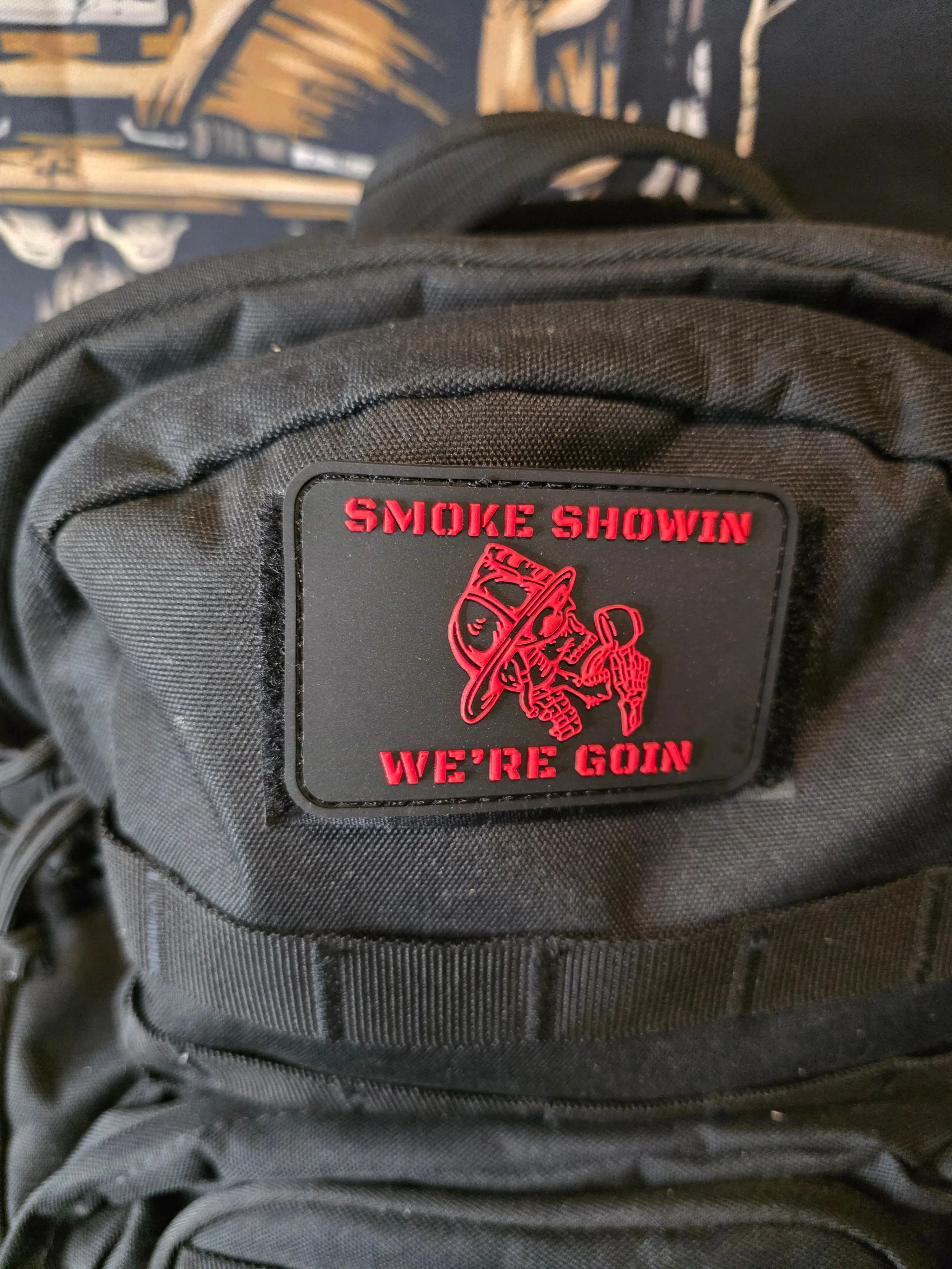 Firefighter Inspired Morale Patch - 3x2 in, Bold Red-On-Black Tactical Look, Durable PVC Construction, Hook & Loop Backing, Premium Material, Easy Swap, On-The-Job Heat Resistance, for Firehouse Turnout Gear