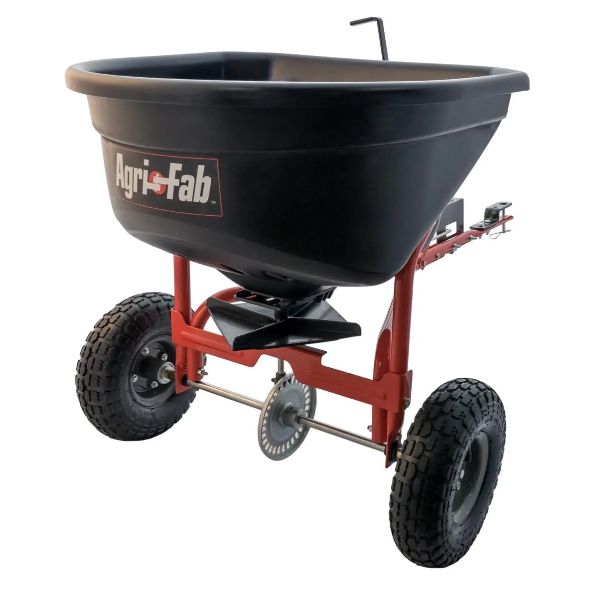 AgriFab Tow Broadcast Spreader - 110 lbs Capacity, Poly Hopper, Rustproof Design, Spreads Seed for Home Improvement & Building Supplies Use, Rectangular