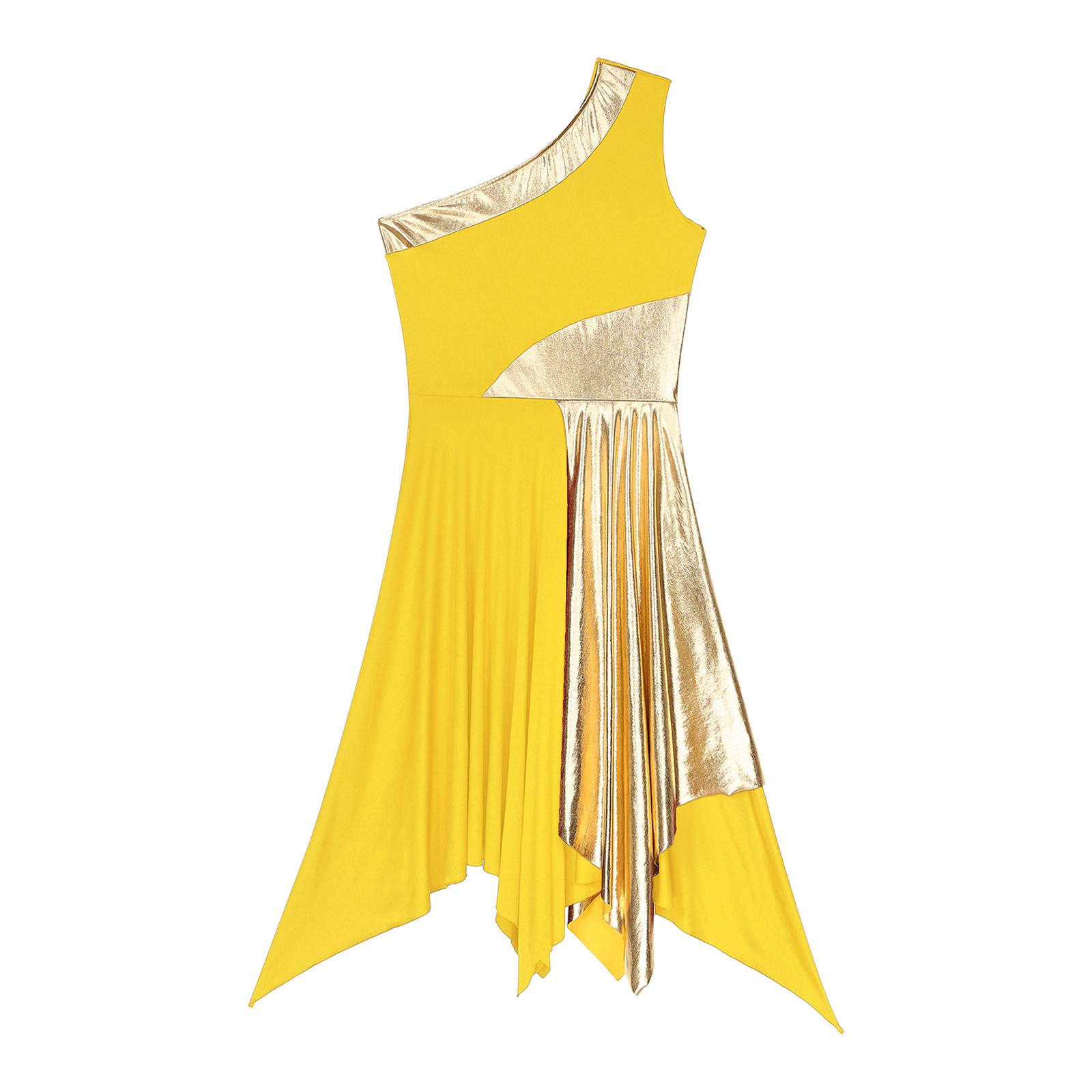 Women Church Choir Worship Praise Dress Modern Lyrical Dance Performance Costume One Shoulder Irregular Hem Dresses Dancewear Women Church Choir Worship Praise Dress Modern Lyrical Dance Performance Costume One Shoulder Irregular Hem Dresses Dancewear