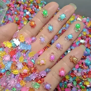 Mini Turtle Design Resin Ornament, Resin Animal Sculptures, 100pcs/set Luminous Turtle Decoration, Miniature Turtle Figurine for DIY Garden Decoration