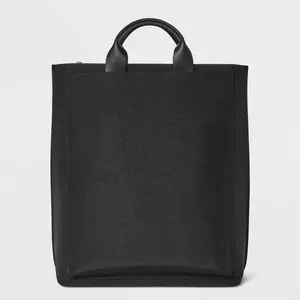 A New Day Modern Women's 15" Zippered Backpack / Work Bag - Black Woven Nylon A New Day Modern Women's 15" Zippered Backpack / Work Bag - Black Woven Nylon