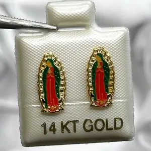 14k VIRGEN MARY STUDS