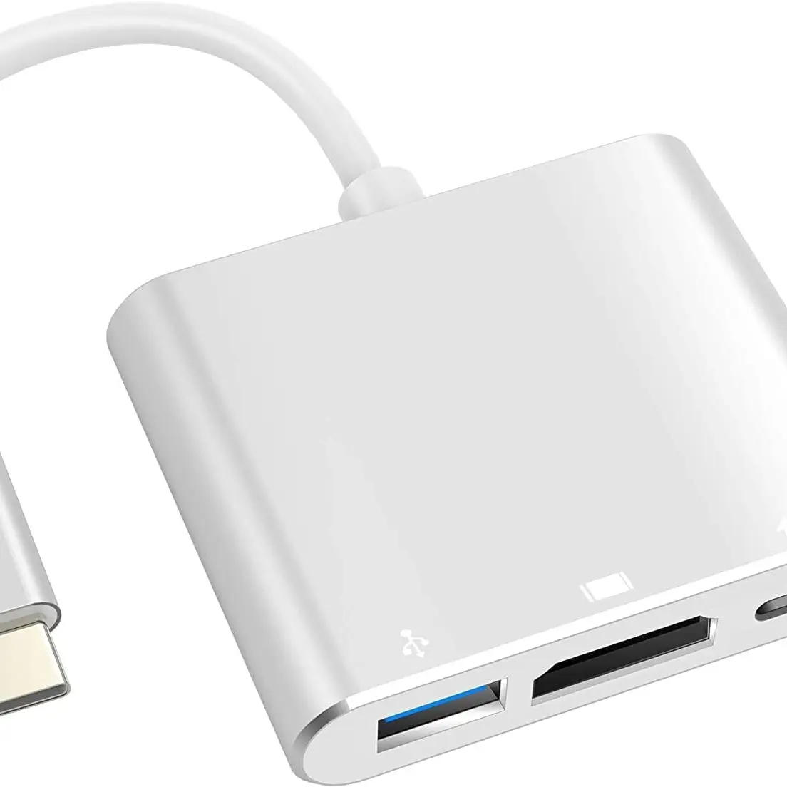 USB C to HDTV Adapter USB Type C Adapter Multiport AV Converter with 4K HDTV Output C Port & 3.0 Fasting Charging Port Compatible for MacBook Pro MacBook Air 2019/2018 iPad Pro 2019
