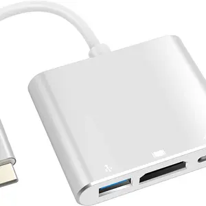 USB C to HDTV Adapter USB Type C Adapter Multiport AV Converter with 4K HDTV Output C Port & 3.0 Fasting Charging Port Compatible for MacBook Pro MacBook Air 2019/2018 iPad Pro 2019