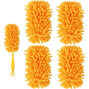 Reusable Duster Refill Compatible Duster Kit - Pet Heavy Duty Duster Refills Fit for Swiffer Extended Handle Duster - Microfiber 360 Duster Refills for Dusting Cleaning, 4 Pack