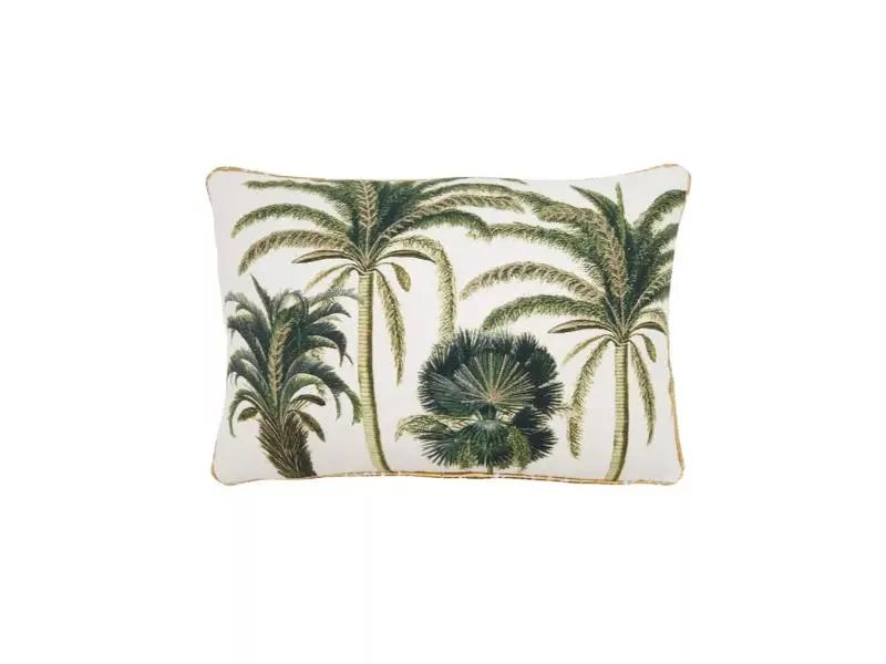 Saro Lifestyle 7335.G1218BD 18 x 12 in. Palm Tree Rectangle Down Filled Throw Pillow, Green