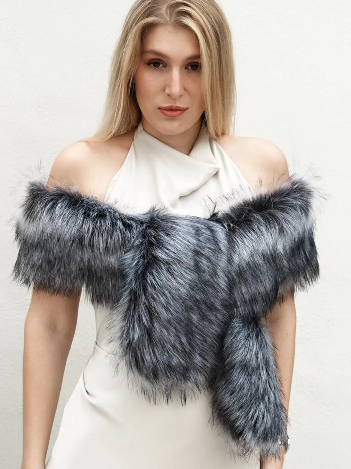 Women's Faux Fur Scarf - 1920s Inspired, All-Season, Soft Warm Artificial Fabric Shawl, Unisex Luxury Fashion Wrap, Bridal Accessory for Evening Dresses, Bridal Scarf, 1920S Inspired Scarves