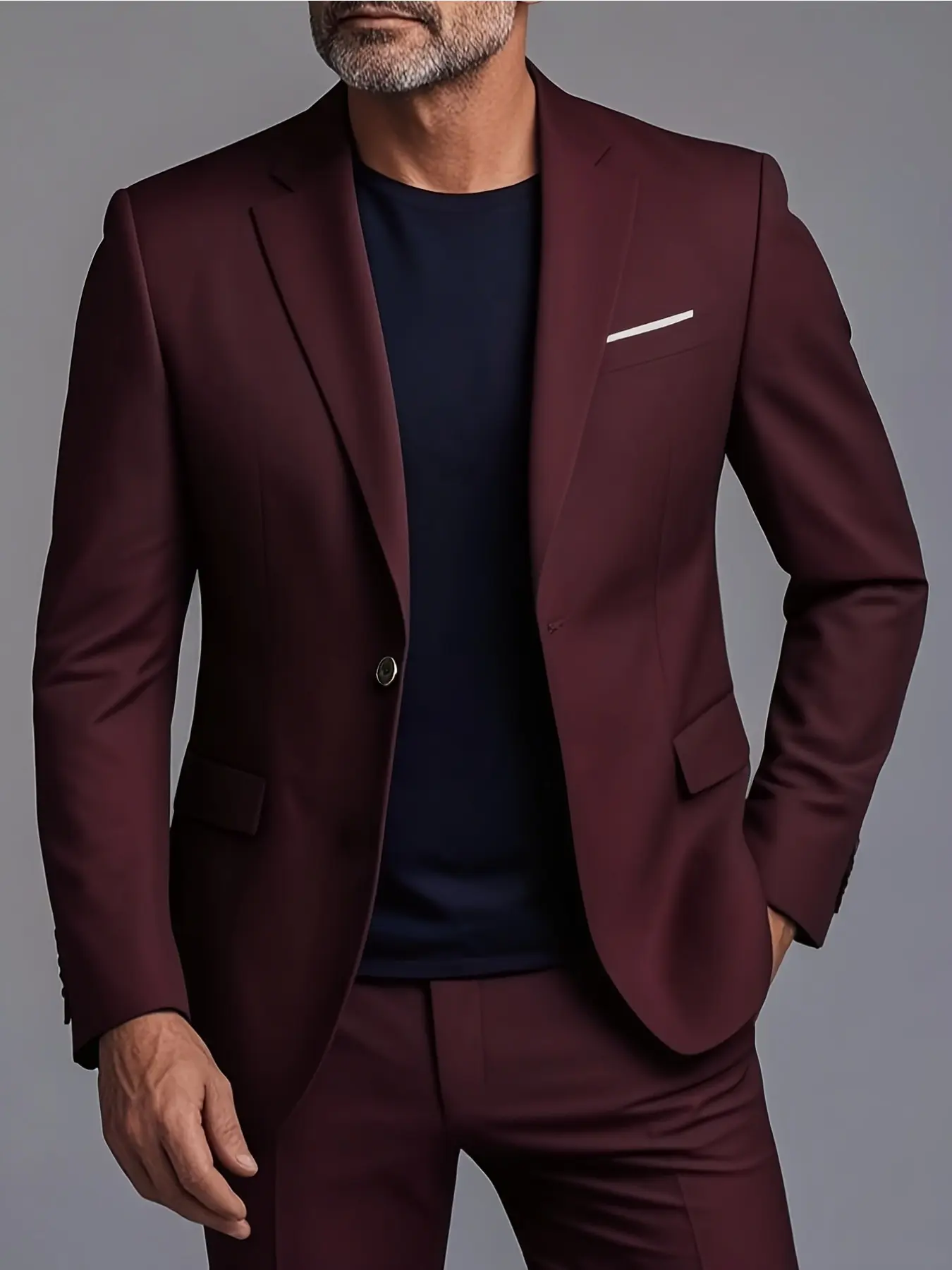 2pcs Classic Suit Set, Suit Jacket Trousers, Business Suits- Men's Formal Wear- Comfortable Fit, Stylish Jacket and Pants Combo for Weddings, Parties, Formal Events, Special Occasions, Business Casual Outfits