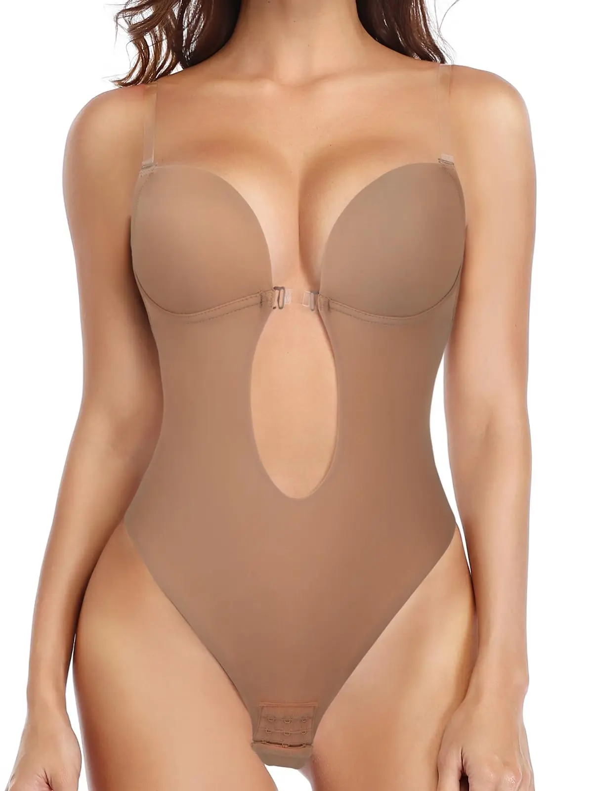 Backless Sculpting Bodysuit Bra — Low Back Thong Shapewear for Backless Dresses