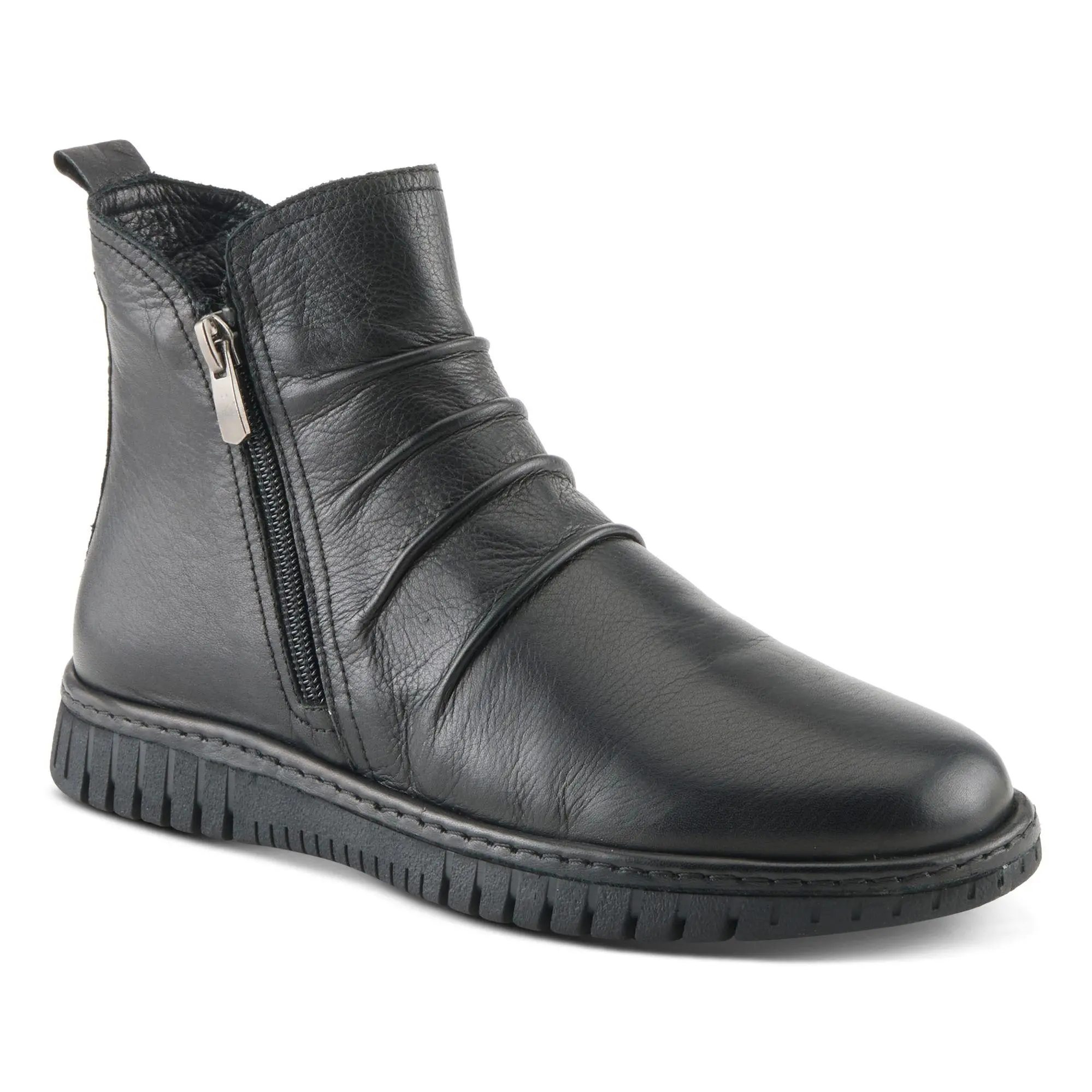 Spring Step Leather Dual Zipper Booties - Rosado