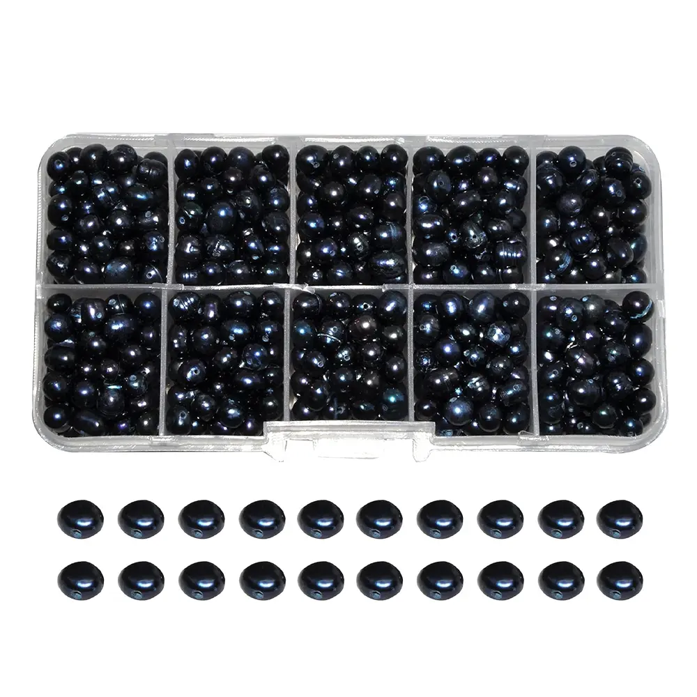 Mudra Crafts Genuine Real Freshwater Cultured Pearls for Crafting, Loose Bulk Predrilled Bead Kit for Jewelry Making, Genuine Pearl