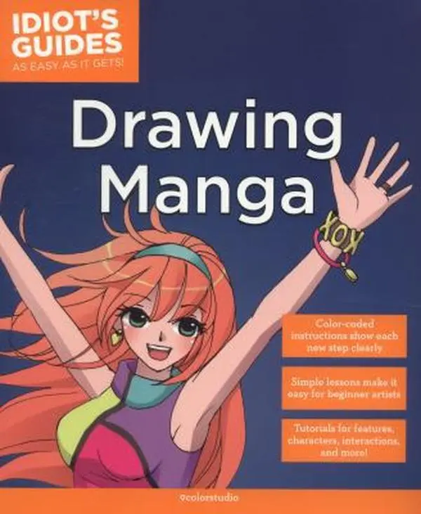 Used Manga Drawing Book - How to Draw Tutorials for Beginner Artists (Good, Softcover) with Poses, Features, Movements, Anime, Clothes by 9colorstudio (English)