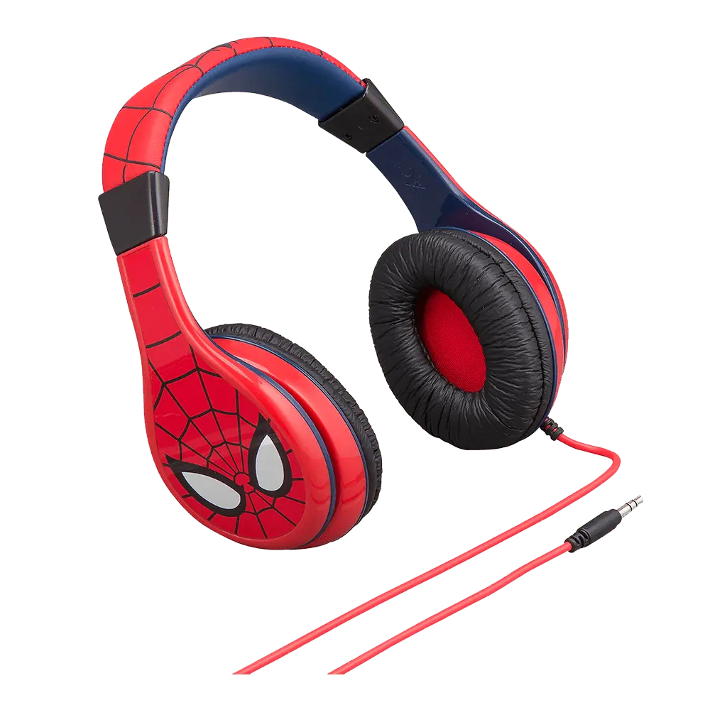 SPIDER-MAN Kids' Wired Headphones, Audio Stereo Sound, Adjustable Headband, Universal Device Compatibility, Soft Ear Cushions, Compatible Wired Headphones