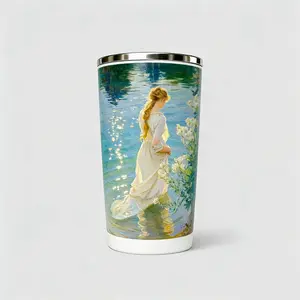 BPA Free Cute Graphic Tumbler - 20 oz Slim Insulated Water Bottle, Aesthetic Leak Proof Coffee Mug with Lid, Triple Wall Vacuum Thermal Flask, 24H Iced, Perfect holiday Small Gift for Foodies Portable Drinkware