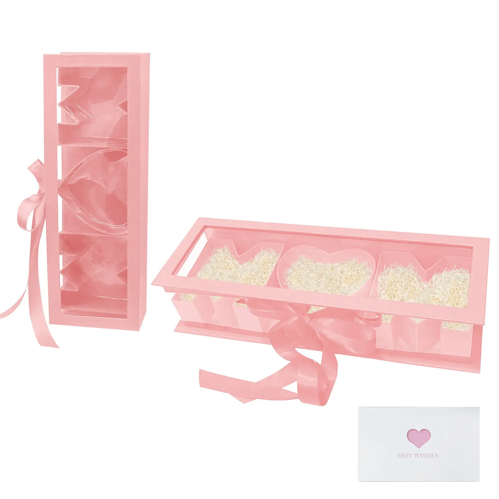 2pcs “MOM” Flower Gift Letter Shaped Fillable Box, with Plastic Liner,for Luxury Style Flower and Gift Arrangements, DIY Gift Box, Themed Gift Box, Flower Gift Boxes