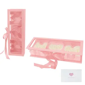 2pcs Mother's Day Gift Empty Mom Fillable Flower Gift Boxes Cardboard Heart Shaped Letter Boxes with Clear Window for Mother Grandma Stepmother