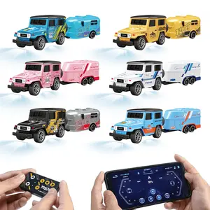 Buy 1 Get 1 Free (Same Item) 1/64 Mini RC Car, 2.4GHz High-Speed Racing Car, App & Remote Control, 3-Speed Adjustable, USB Rechargeable, LED Lights, Desktop Toy, Indoor Play