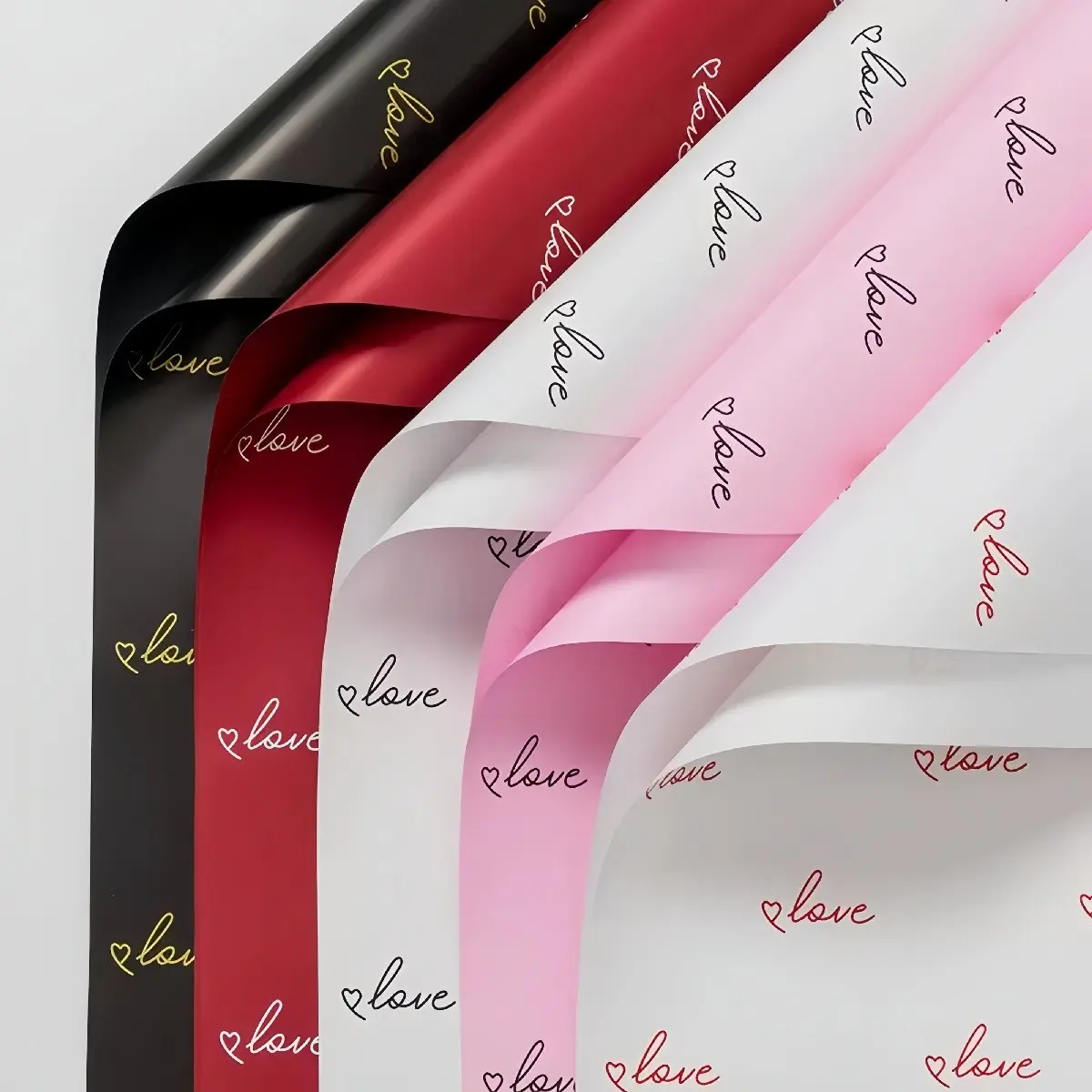 20 Sheets Love Bouquet Wrapping Paper, Classic Waterproof Durable Korean Paper for Valentine's Day, Wedding and Mother's Day Gift Decorations, Gift Wrapping Supplies, Bouquet Wrappers