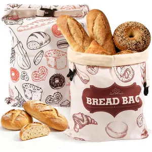 Beeswax Bread Bags,Large 2 Pack- 17"*13" Reusable Sourdough Bread Bags for Homemade Bread
