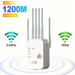 2026 WiFi Extender 6 Antennas AC1200 Dual Band, 2.4G & 5G, Support Repeater & AP Mode, Wide Coverage Signal Booster with Ethernet Port, Easy Setup,summerwins
